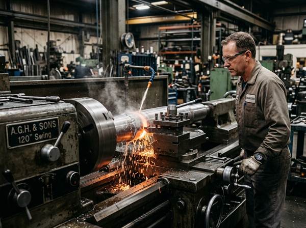 Heavy-Duty Industrial Lathe Operations